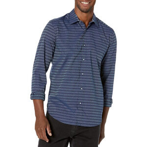 Robert Graham Cubist Classic Fit Cotton Blend Button-Up Shirt Blue Men's Medium